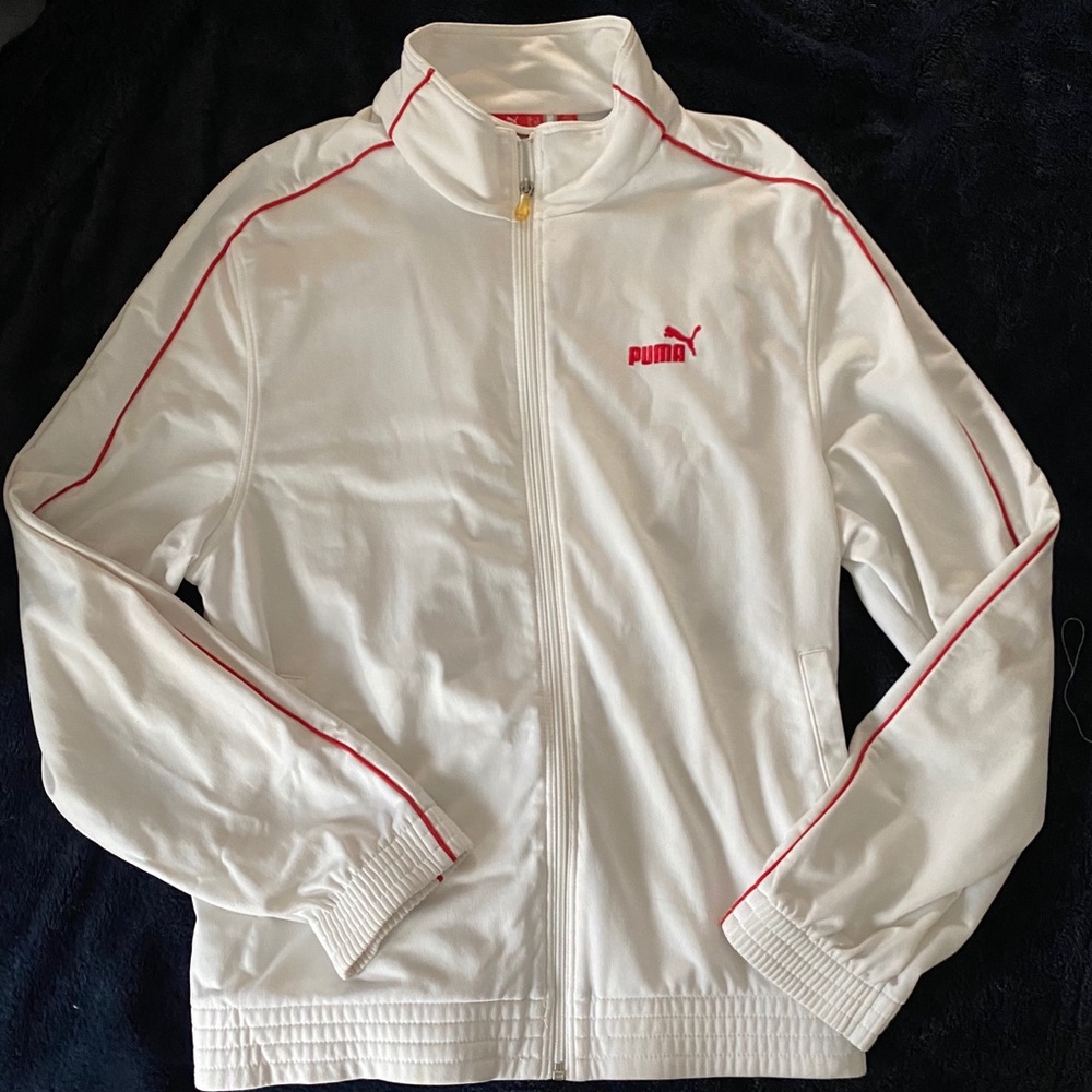 Men’s Puma white with red piping jacket